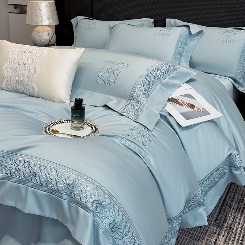 Luxurious and High-End Feel, Xinjiang Long-Staple Cotton Four-Piece Set, Maternal and Infant Grade A, Pure Cotton, High-End Embroidered Bedding