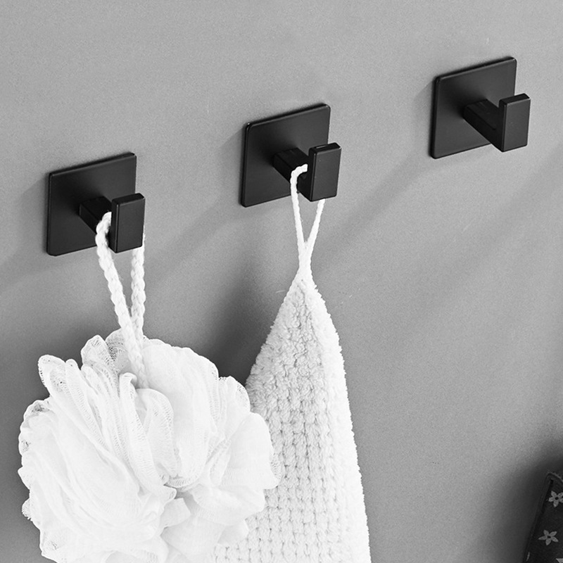 Simple Thickened Solid Hook Space Aluminum Creative Non-Punch Wall Coat Hook Single Hook Bathroom Hook