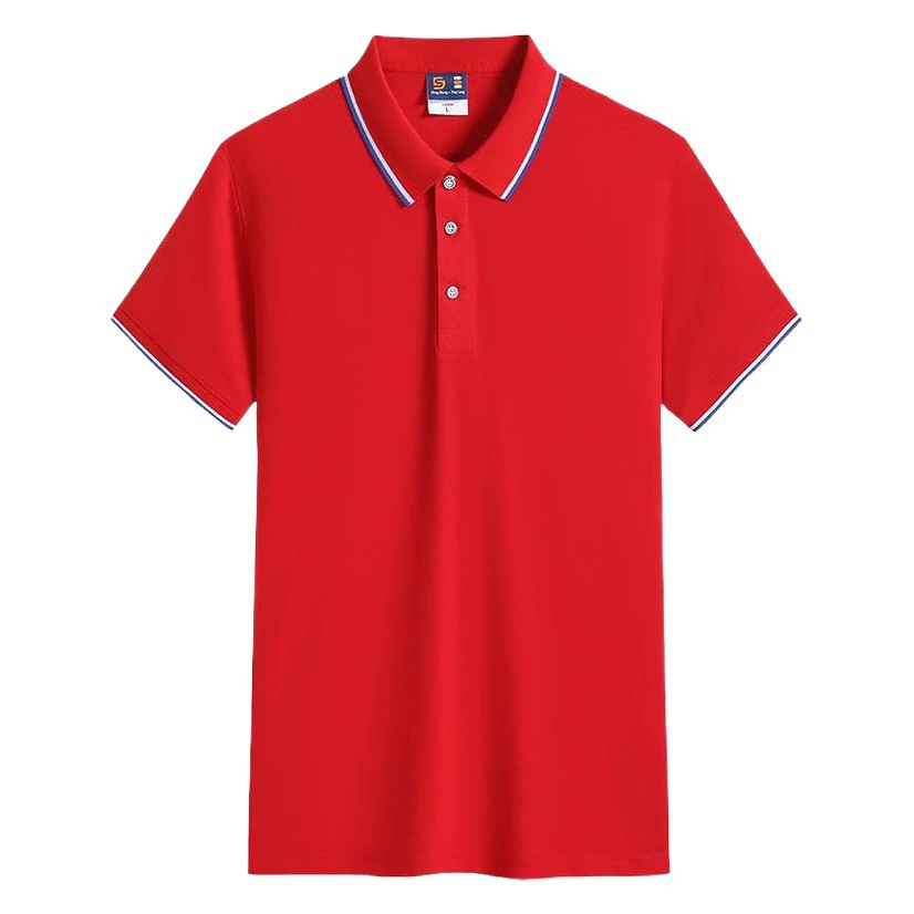 Футболка с принтом фиксированного логотипа, однотонная хлопковая быстросохнущая волонтер с коротким рукавом и круглым лацканом, рекламная культурная рубашка, фабричная форма