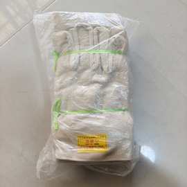 厂家批发白甲6线帆布手套 双层半衬加厚劳保手套工地耐磨劳动手套