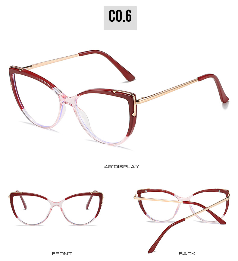 45g Weight Full Frame Glasses Structure Glasses Classification Ac Lens Material Cat Eye Glasses Style Daily Occasion Gradient Color, Solid Color, Leopard Pattern All Seasons Season Women's Gender Hip-Hop Style Hip-Hop Gradient Color Solid Color Leopard Ac Cat Eye Full Frame Optical Glasses 9