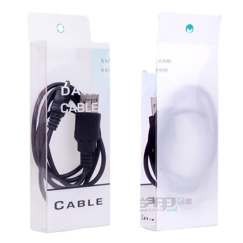 USB数据线包装透明充电线包装盒 1.5米线材包装 PVC包装盒WXT-274