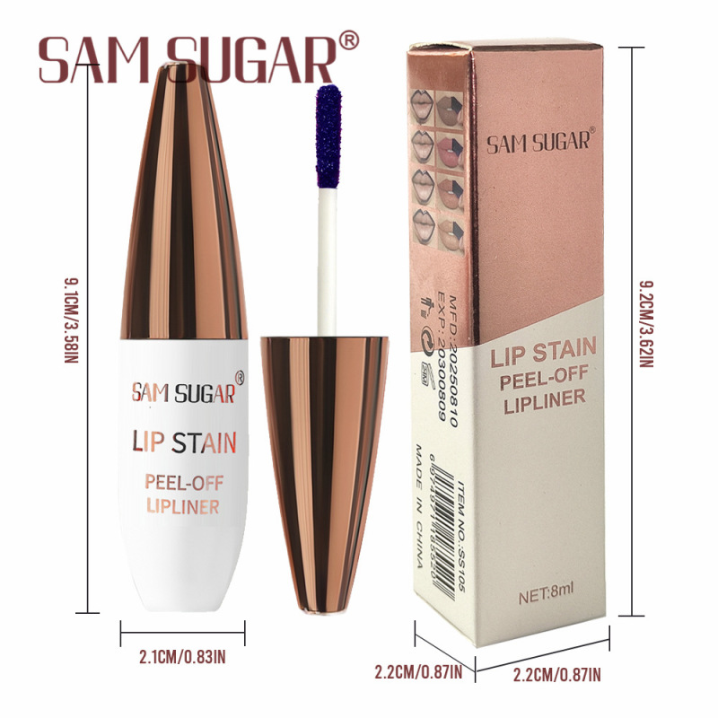 跨境SAM SUGAR撕拉唇线 自然哑光易上色唇釉持久不沾杯防水口红|undefined