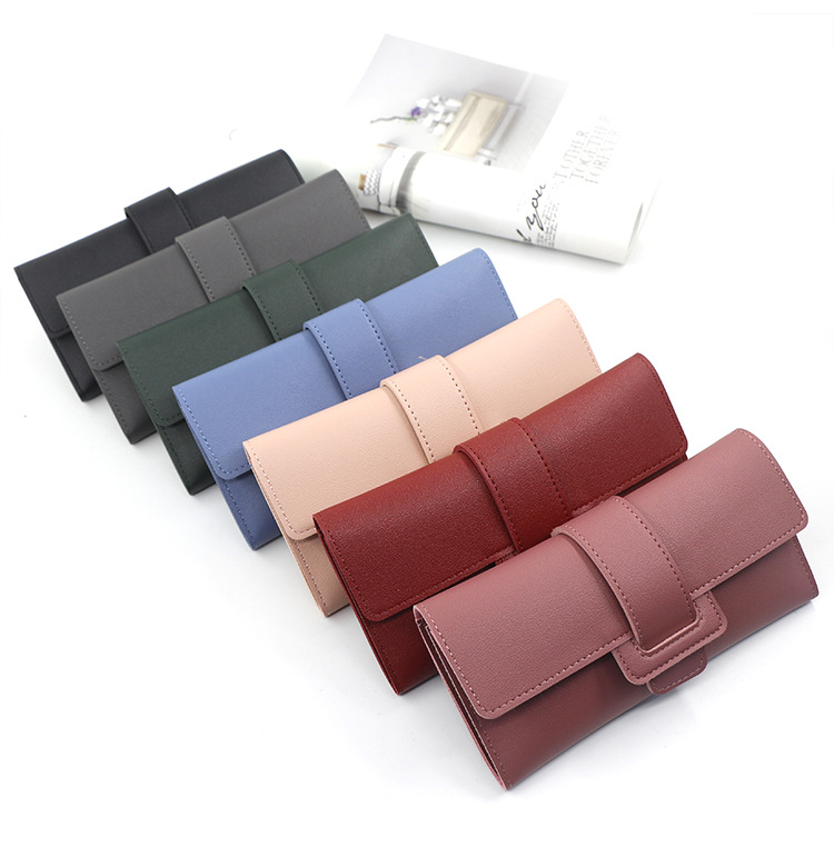 Women's Solid Color Pu Leather Flip Cover Wallets display picture 3