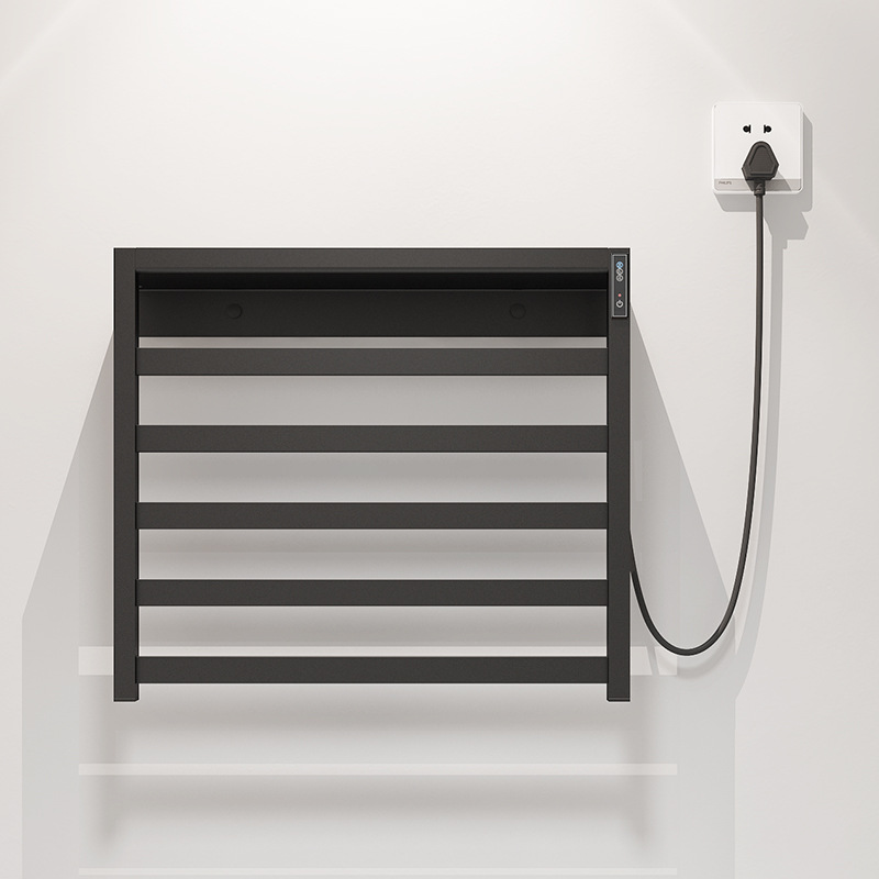 Toallero eléctrico calefactable de acero inoxidable para baño de casa y hotel, gris plomo, barra calefactora para toallas, secado, temporizador, inteligente.