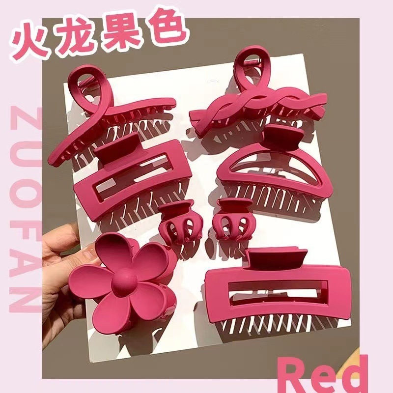 跨境爆款彩色套装抓夹发夹女后脑勺发卡高端鲨鱼夹饰品批发|undefined