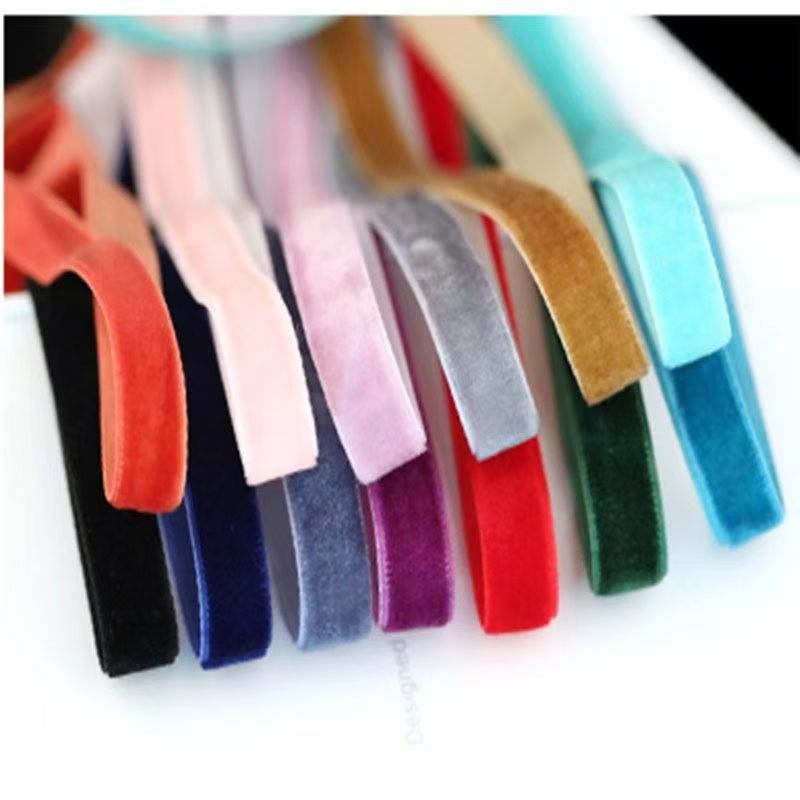 10mm de ancho de 200 yardas de cinta de terciopelo de color unilateral cinta de terciopelo cinta de fibrillo cinta DIY accesorios cinta de tela de terciopelo