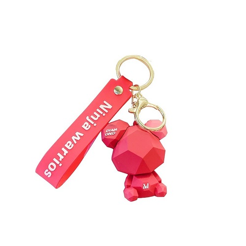 Cute Bear Keychain Silicone Car Couple Charms Cartoon Schoolbag Ornament Creative Wholesale Keychain
