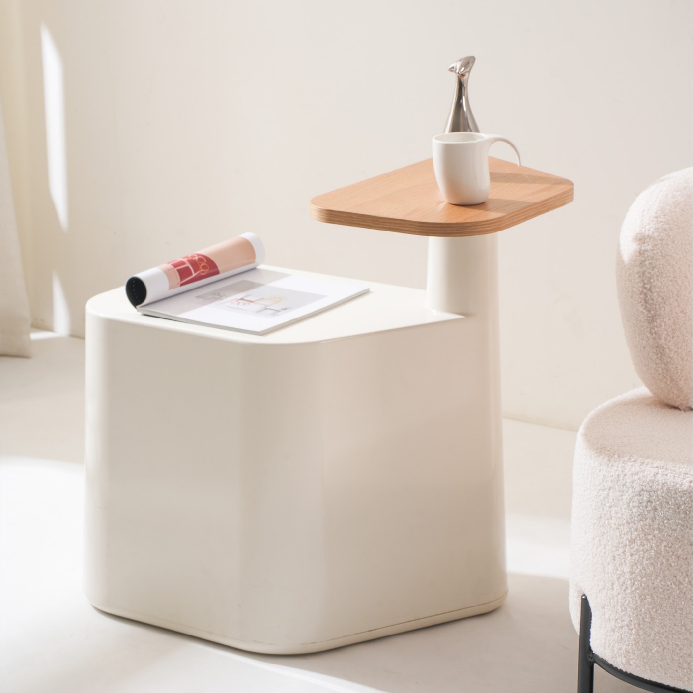 Internet Celebrity Creative Sofa Side Table Living Room Home Simple Small Coffee Table Cream Style Casual Plastic Side Table