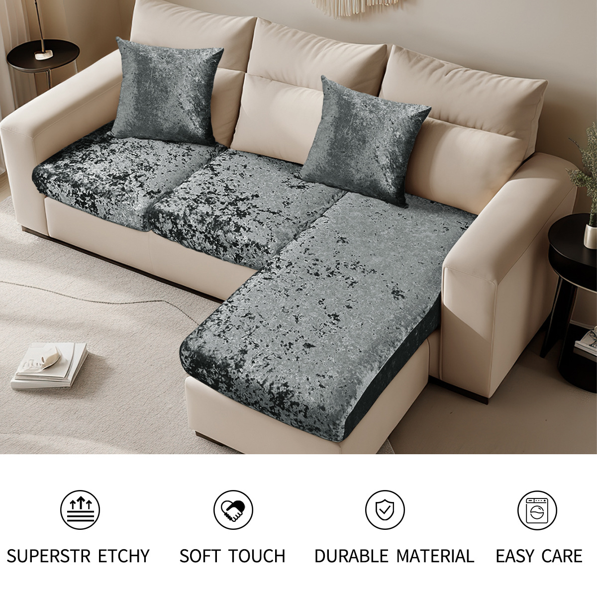 Elástico todo incluido oro diamante sofá cubierta engrosada caliente sofá cojín cubierta cuatro estaciones universal combinación sofá cubierta