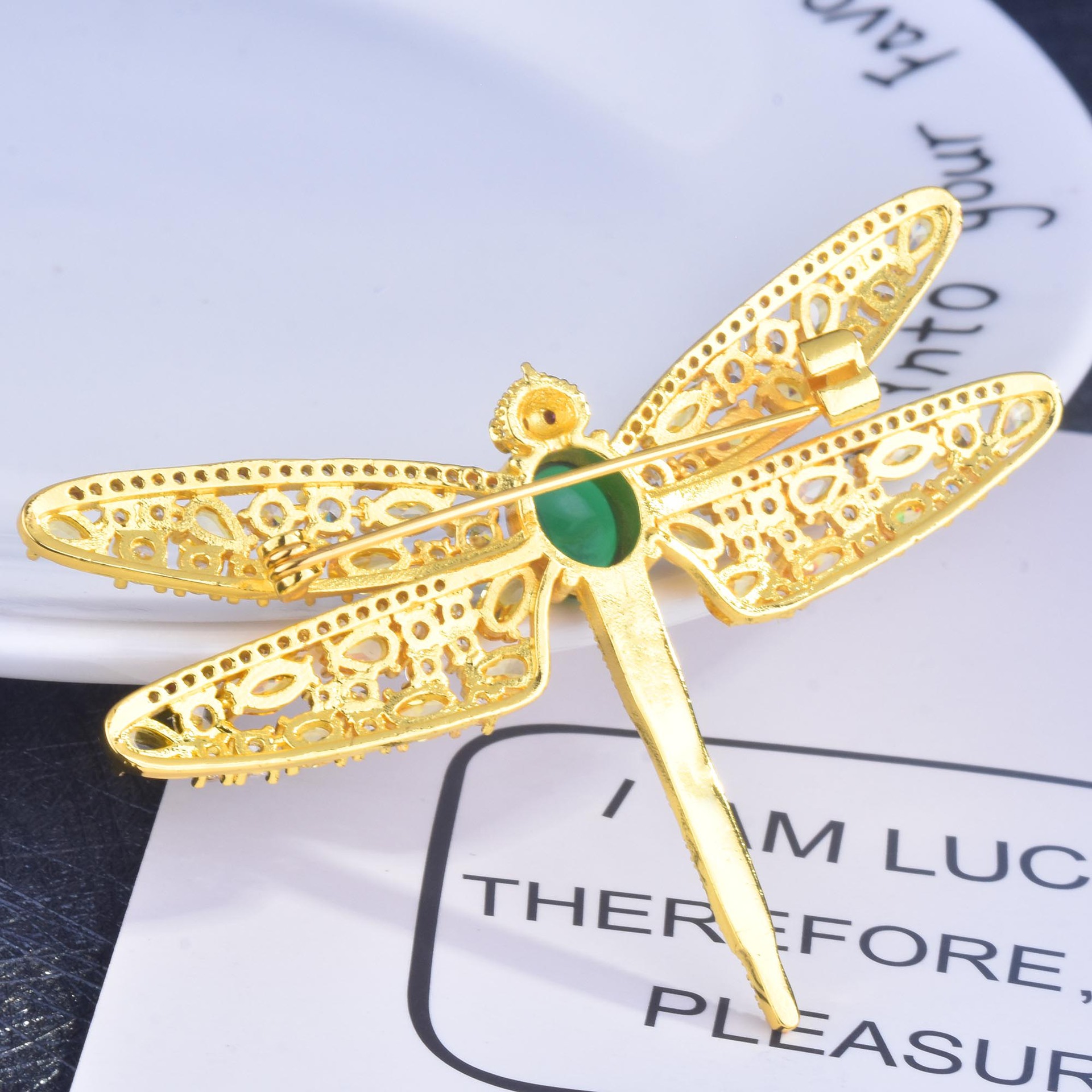Butterfly Zircon Brooch Dragonfly Brooch Scarf Button Jacket Coat Pin Autumn And Winter Jewelry display picture 9