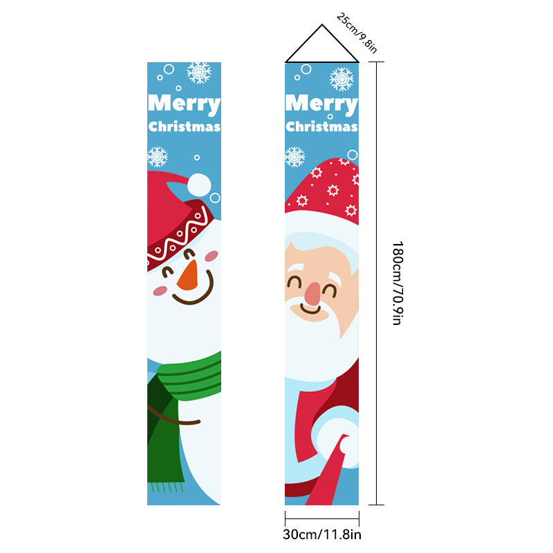 Amazonクロスボーダー新しいクリスマスカプレットドアカーテンお祭り雰囲気アレンジメントクリスマスフラッグ背景布バナー|undefined