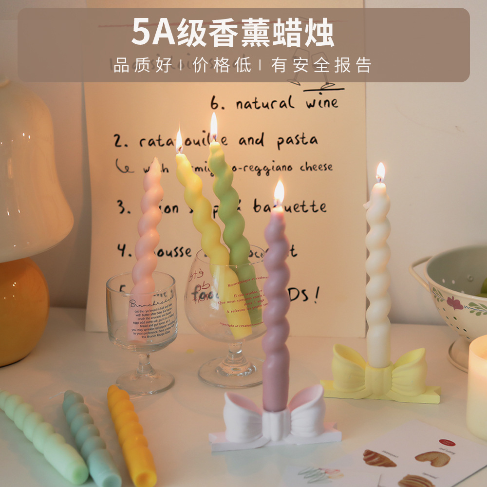 Velas de perfume espirales de barra larga vela de banana regalo de nicho atmósfera de estilo creativo de barra de cera