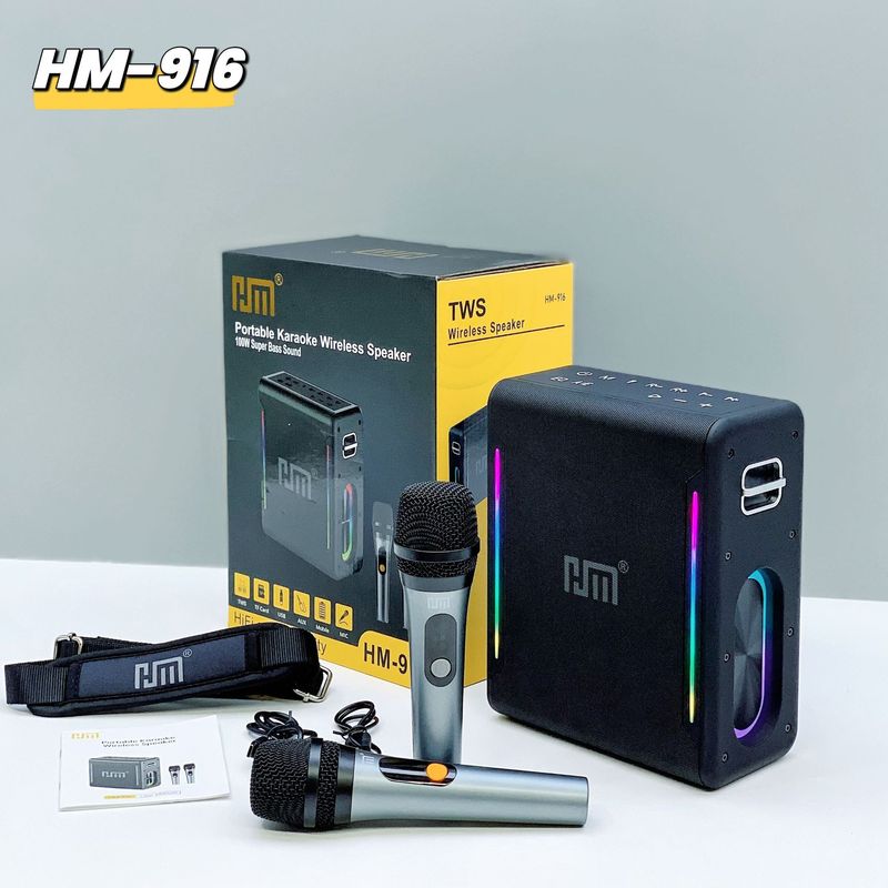 HM-916 ハイパワー 60 ワットオーディオ屋外スクエアダンスカラオケワイヤレスマイク Bluetooth スピーカーポータブルサブウーファー|undefined