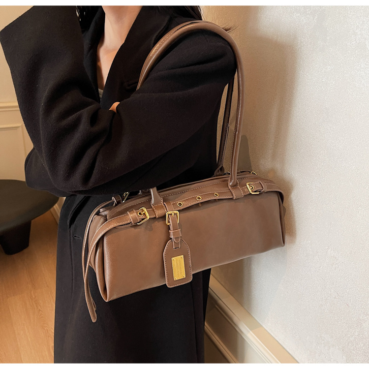 Vintage Bowling Tasche Damen Schultertasche Mit Großem Volumen_voghion.com