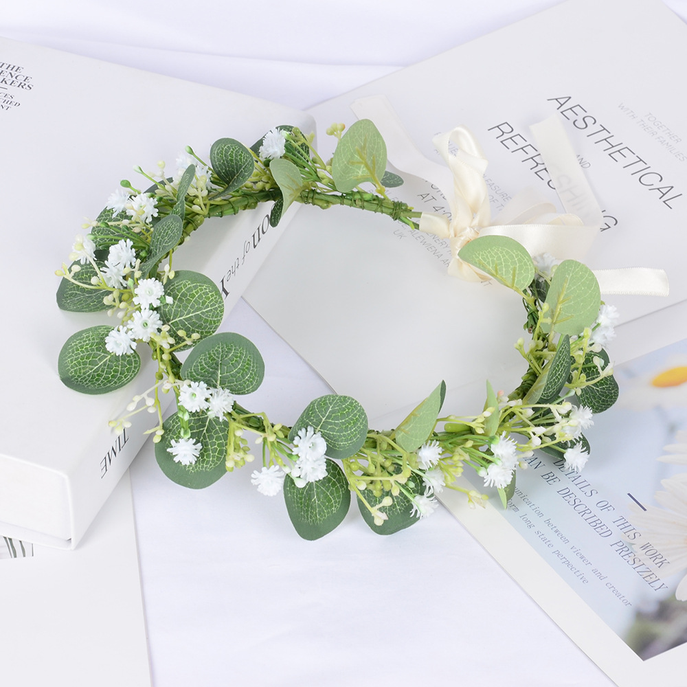 Fashion Garland Simulation Gypsophila Eucalyptus Headband Headdress display picture 1