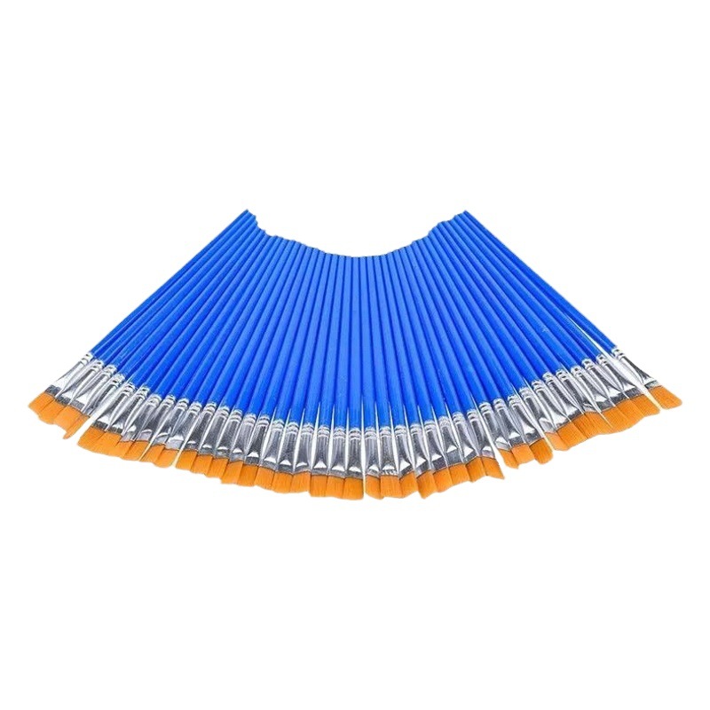 Pincel de nailon con interruptor de viento, pincel de punta plana, pintura al óleo digital, pincel de pintura para niños, muñeca de yeso, gancho de pintura, punta fina