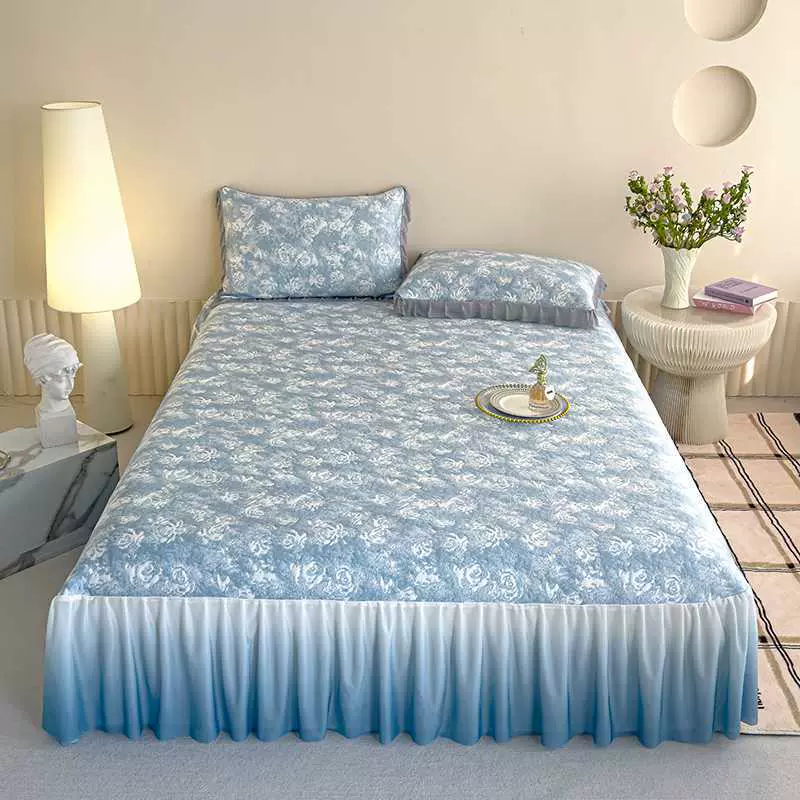 南通家纺床上2025新款冰豆豆梦幻床裙款凉席团购批发