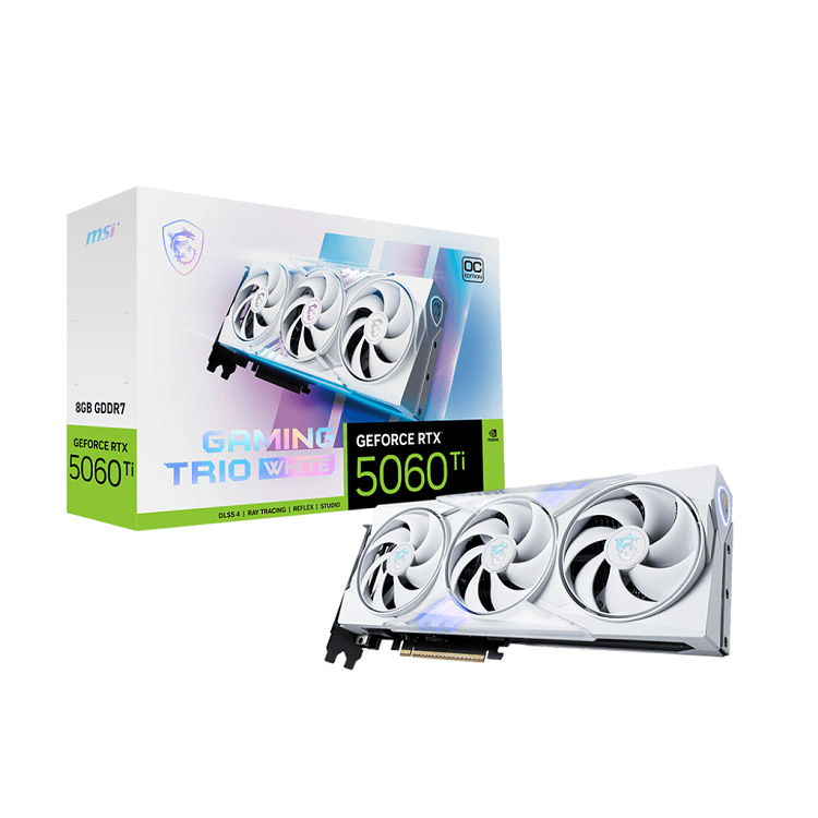 Magic Dragon Rtx5060Ti 8g Ganing Trio Oc White E-Sports Game Ai Smart Computer Graphics Card