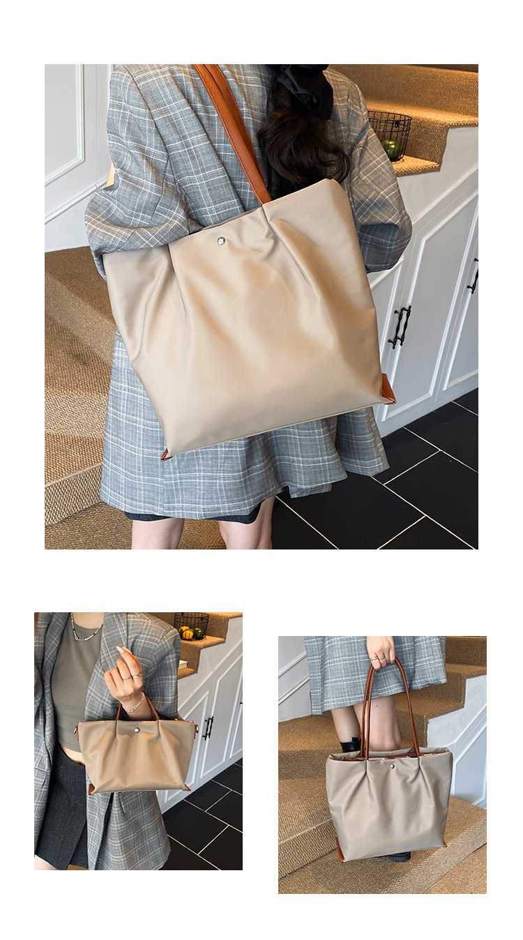 Borsa a tracolla casual da donna in tessuto Oxford, capiente, elegante e versatile, ideale per gli spostamenti quotidiani._voghion.com