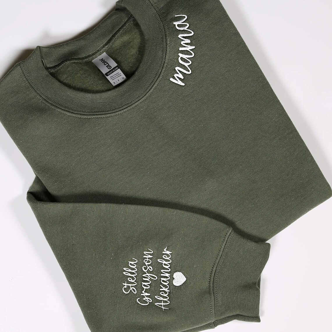 Вышивка с вышивкой MAMA вырезает имя для взрослых с круглым вырезом свитер толстовка с вышивкой 1