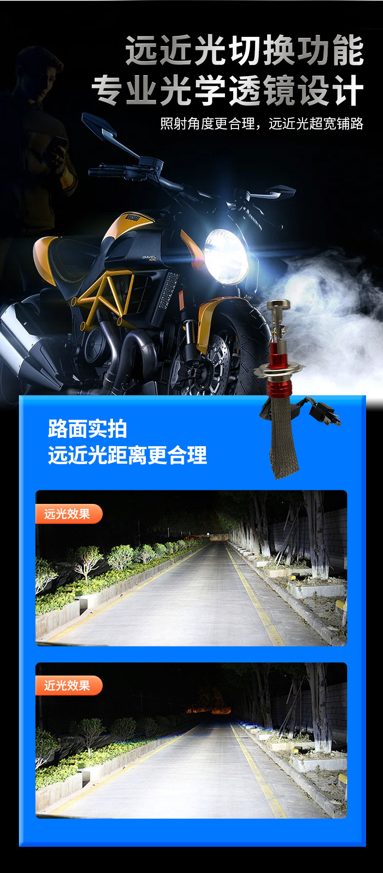 Super Bright High-Power Led Car and Motorcycle Light Bulb with Double-Sided Copper Strip, Motorcycle Light, Car Headlight