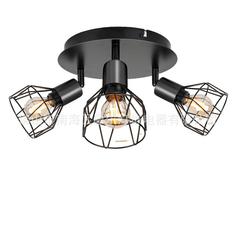 Modern Retro E14 Base Wire Cage Ceiling Light Kitchen Living Room Wall Spotlight Accessories Home Decoration