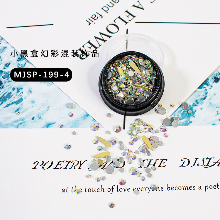 Celebridad de Internet nuevos accesorios para uñas diamante plano tamaño especial en forma de diamante de uñas mixtas Super Flash uñas Diamante pegatinas rhinestone fábrica