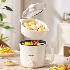 厳選-スーポール電気鍋 家庭用多機能小型電気鍋 蒸し器 寮生用鍋 即席麺用