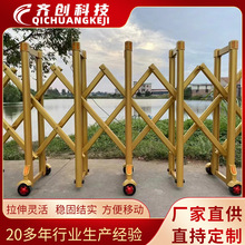 不锈钢移动伸缩护栏手动推拉伸缩门高速快速路铝合金折叠收缩路障
