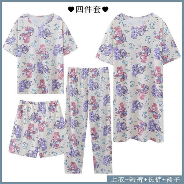 四件套外贸睡衣女直播爆款夏装家居服