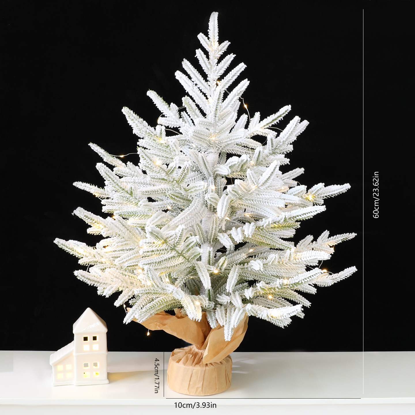 Shengyuan nuevo producto puro PE60CM escritorio decoración de árbol de Navidad hotel supermercado fábrica de decoraciones de ventanas en stock directo