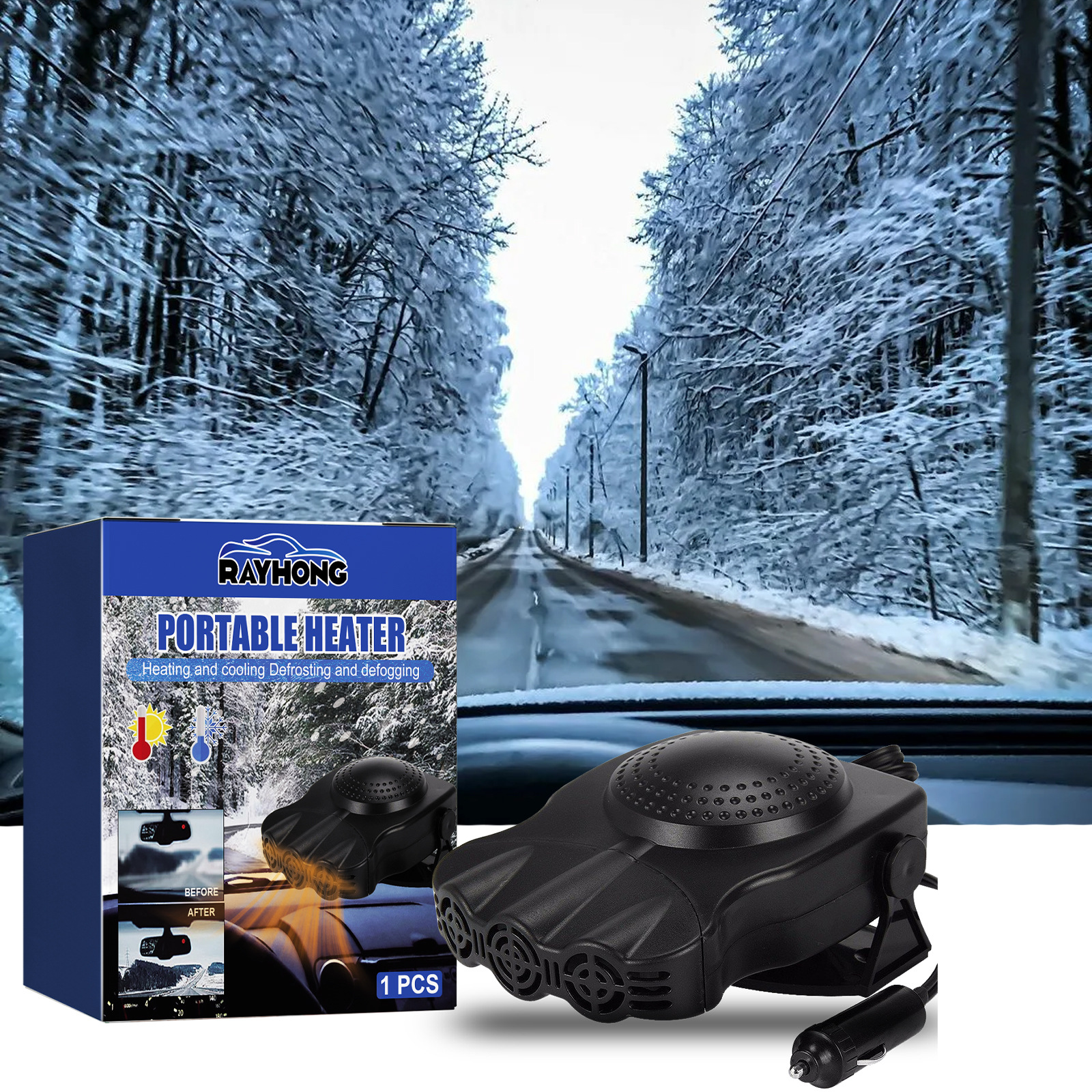 auto atkausēšanas sniega atkausētājs auto stikls pārnēsājamais atkausētājs ledus atkausēšanas ātra sniega kausēšanas sildītājs_voghion.com