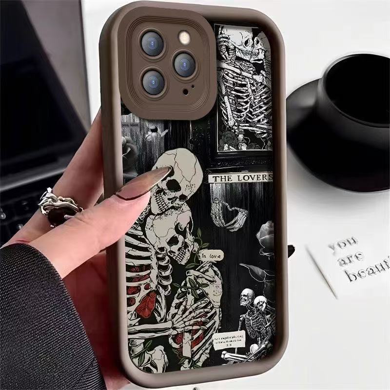 Funda para teléfono móvil iphone16pro de personalidad europea y americana Apple 15 anti-caída 14 creativo 13promax nuevo 12x