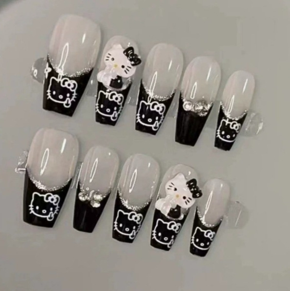 30 Pieces of Wearable Nail Patch Nail Wearing Nail Method False Nail Long Removable Nail Finished Products Wholesale