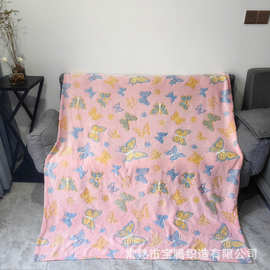 亚马逊夜光法兰绒毛毯柔软保暖儿童毯办公室发光毯旅行毯