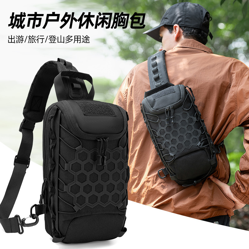 Amazon Cross-Border Fashion Patchwork Chest Bag Travel Backpack Mobile Phone Bag Outdoor Chest Bag Camouflage Cross-Body Men's Chest Bag