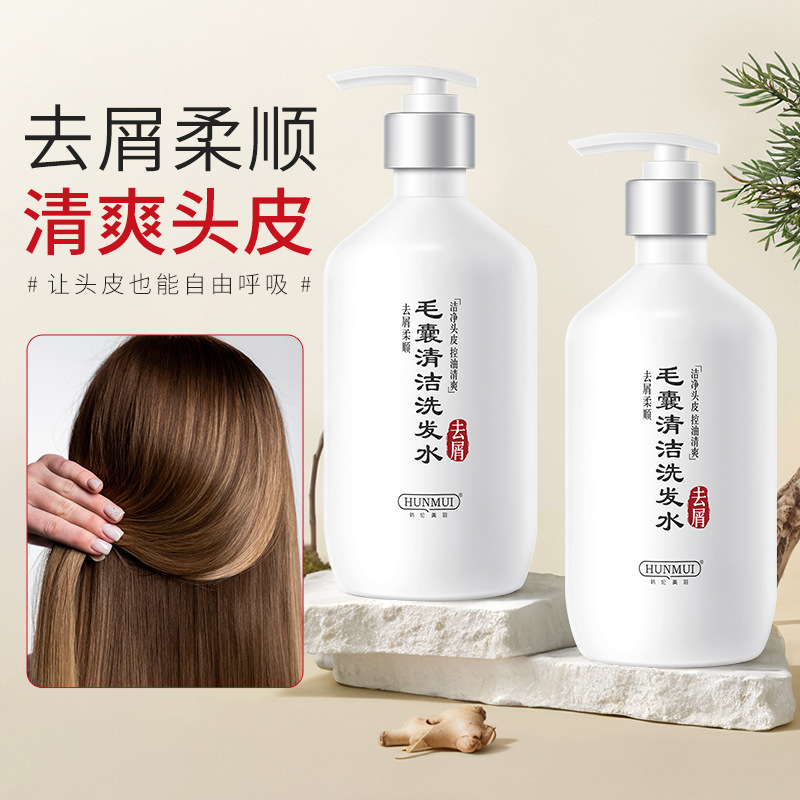 韓倫美羽毛囊清潔洗髮水柔順控油清潔蓬鬆頭皮清潔去屑止癢洗髮露