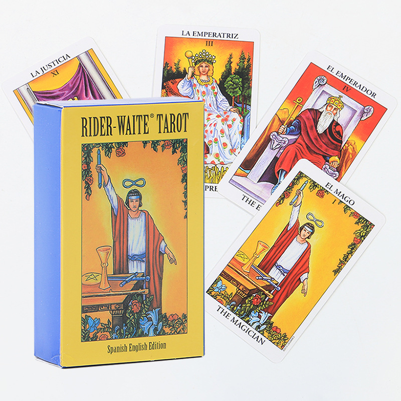 Rider Waite Tarot Oracle Spanish-English Bilingual Board Game Cards_voghion.com