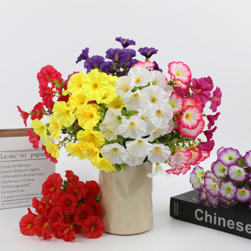 仿真花牵牛花喇叭花家居装饰摆设户外庭院人造花婚礼假花摆件批发|undefined