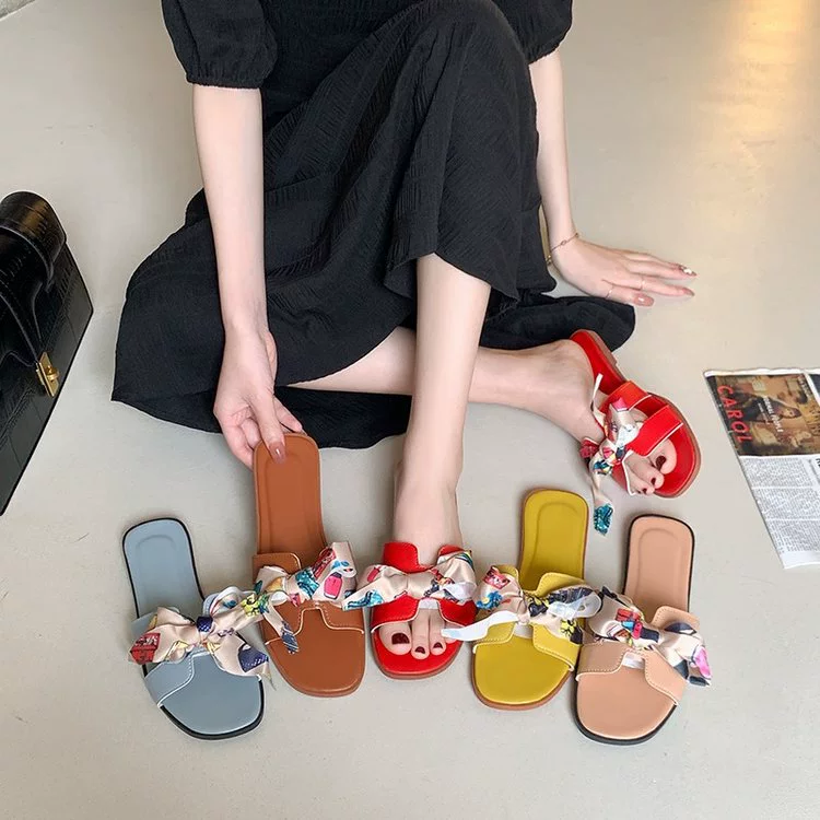 Женские сандалии и тапочки интернет-знаменитостей, новинка 2021 года, летняя римская обувь в сказочном стиле на среднем толстом каблуке с бантом