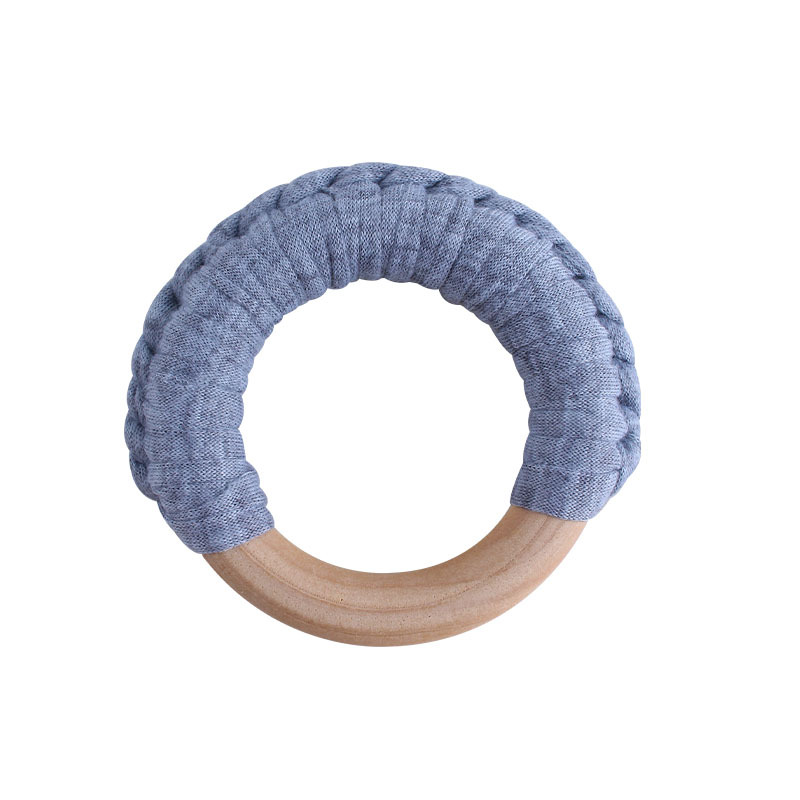 Bebé de madera mano ejercicio agarre juguete nuevo hecho a mano algodón cuerda tejida niños molar juguete mordedor