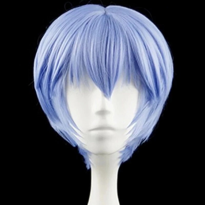 EVA evangelical warrior lingboli light blue cos wig lingboli long scalp short hair