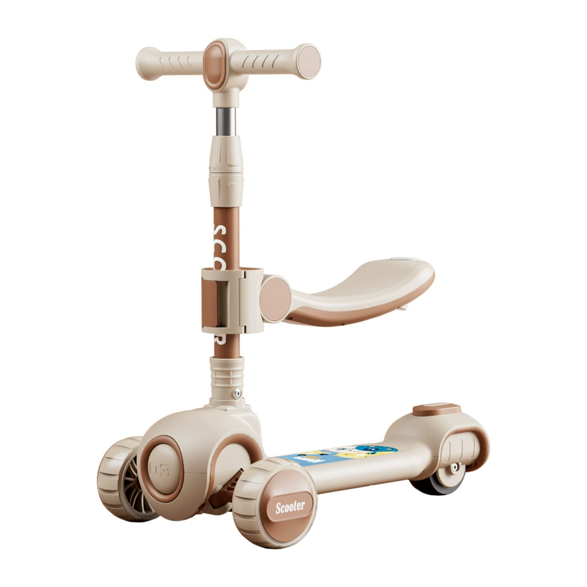 Складной детский самокат, игрушечная машинка для мальчиков и девочек, 1-3-7 лет, три в одном