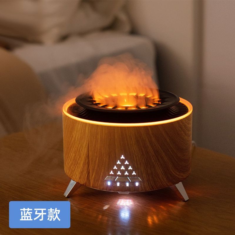 仿真火焰加湿器雨滴香薰机家用大容量智能火山喷雾雾化器批发|undefined