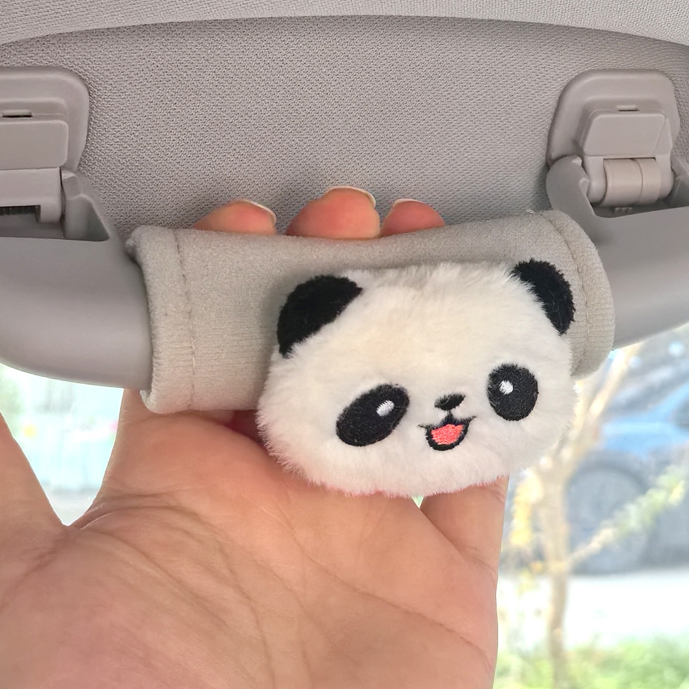 Cute panda de dibujos animados mango de automóvil mano de freno de mano de automóvil general mango de puerta interior guante de techo