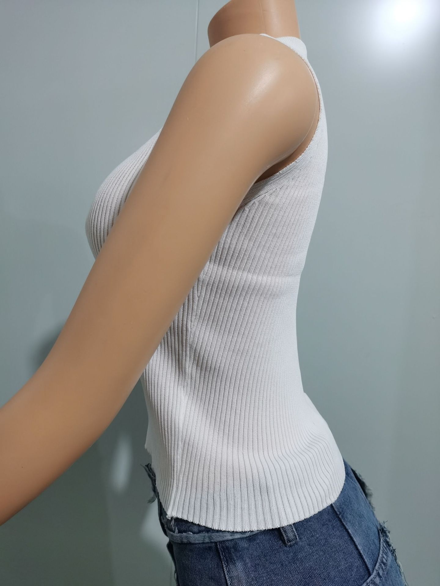 Ensemble de vêtements polyvalent printemps-été : gilet moulant et sexy pour femme_voghion.com