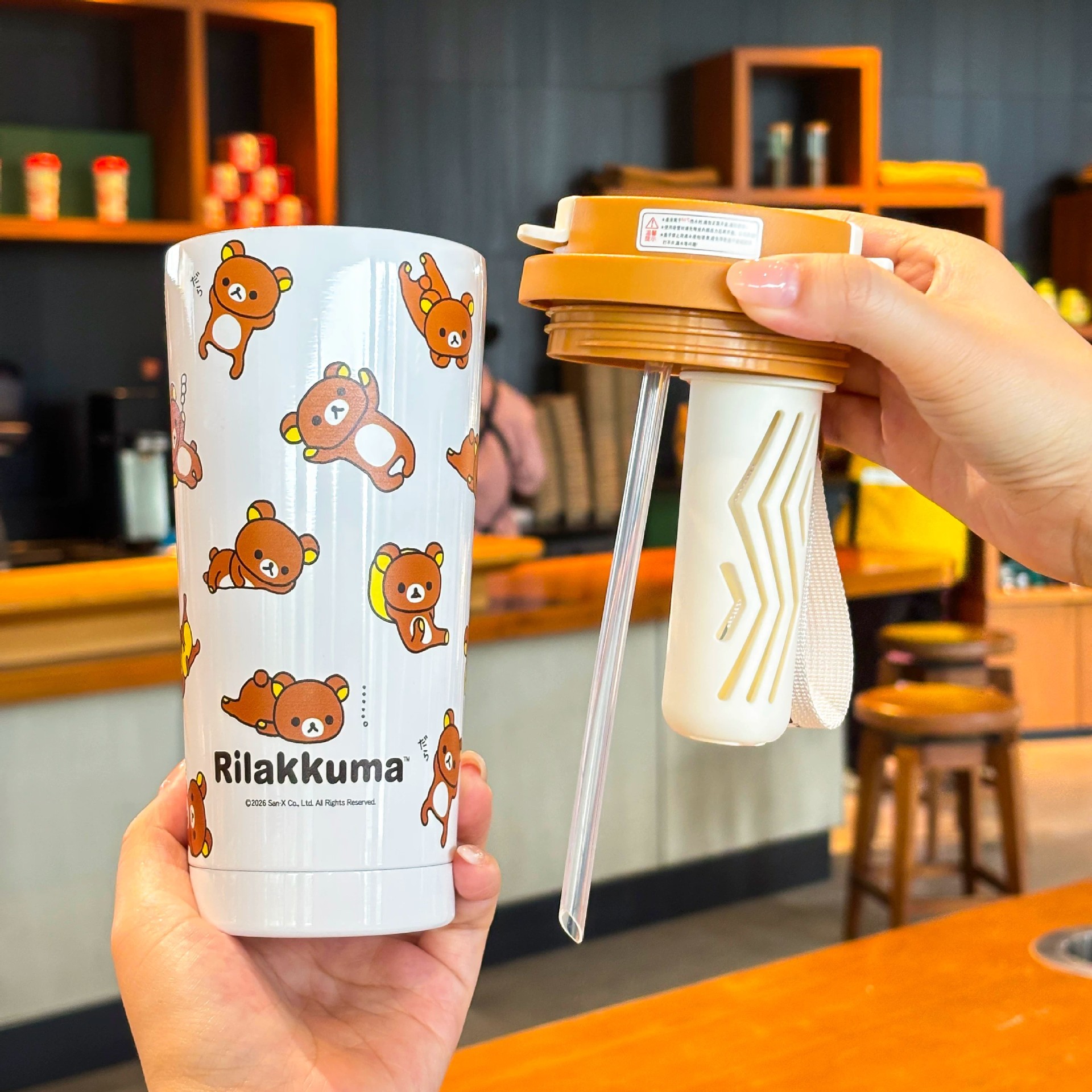Auténtico relajado oso 2026 nuevo tipo de taza de agua para chicas de alto valor 316 taza de café de oficina de acero inoxidable