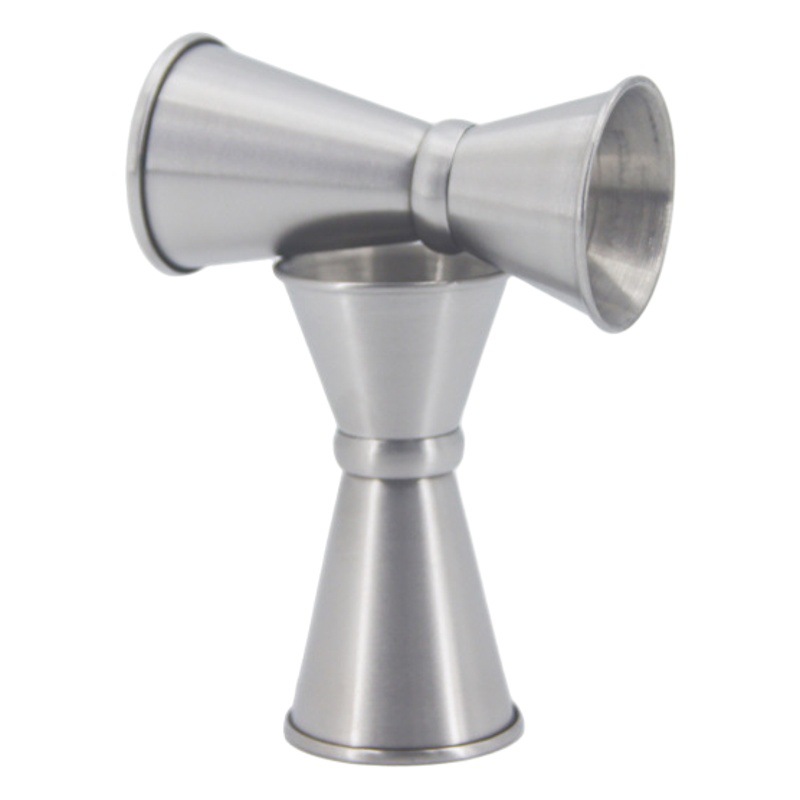 304 taza de vino de doble cabeza de acero inoxidable espesado curling cóctel taza de medición de cóctel taza de medición con traje de escala
