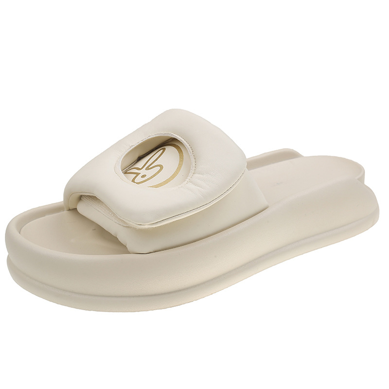 Trendy fashion single strap women's shoes 2023 summer new style women's poop feel comfortable breathable thick bottom outer sandals_voghion.com